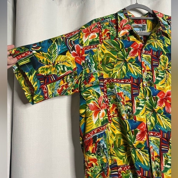 Cooke Street Green Tropical Hawaiian Shirt Large - Picture 5 of 9